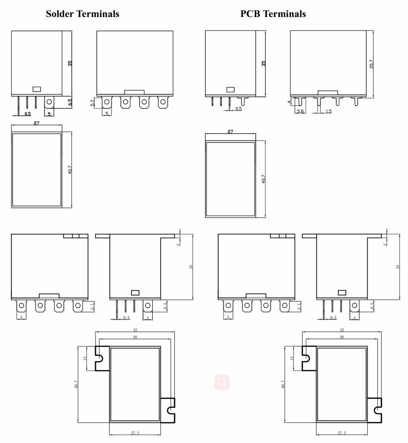 مرحل صغير بملف واحد 15A للأغراض العامة